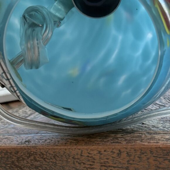 Charleston Home 18-inch Yoselin Blue & Swirled Handblown Glass Lamp with Shade - Picture 10 of 10